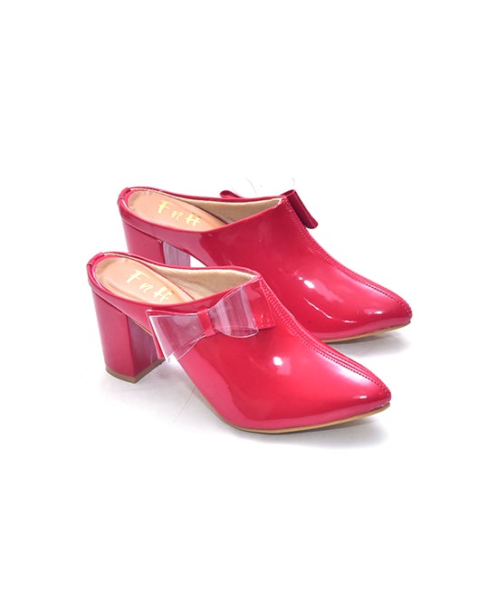 Fancy red clog heel