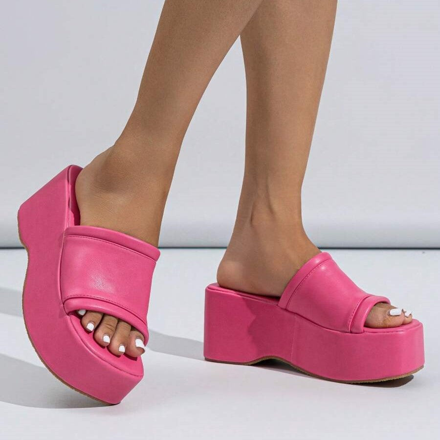 Pink Single Strap Wedges