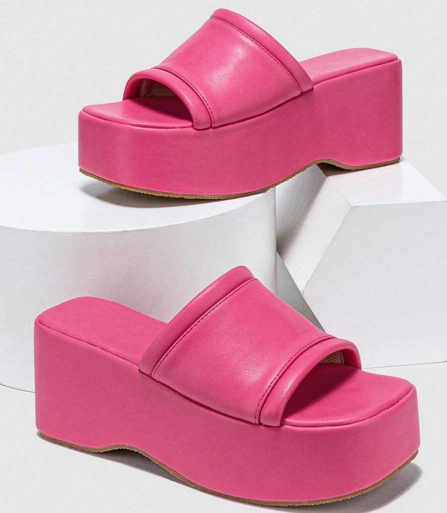 Pink Single Strap Wedges