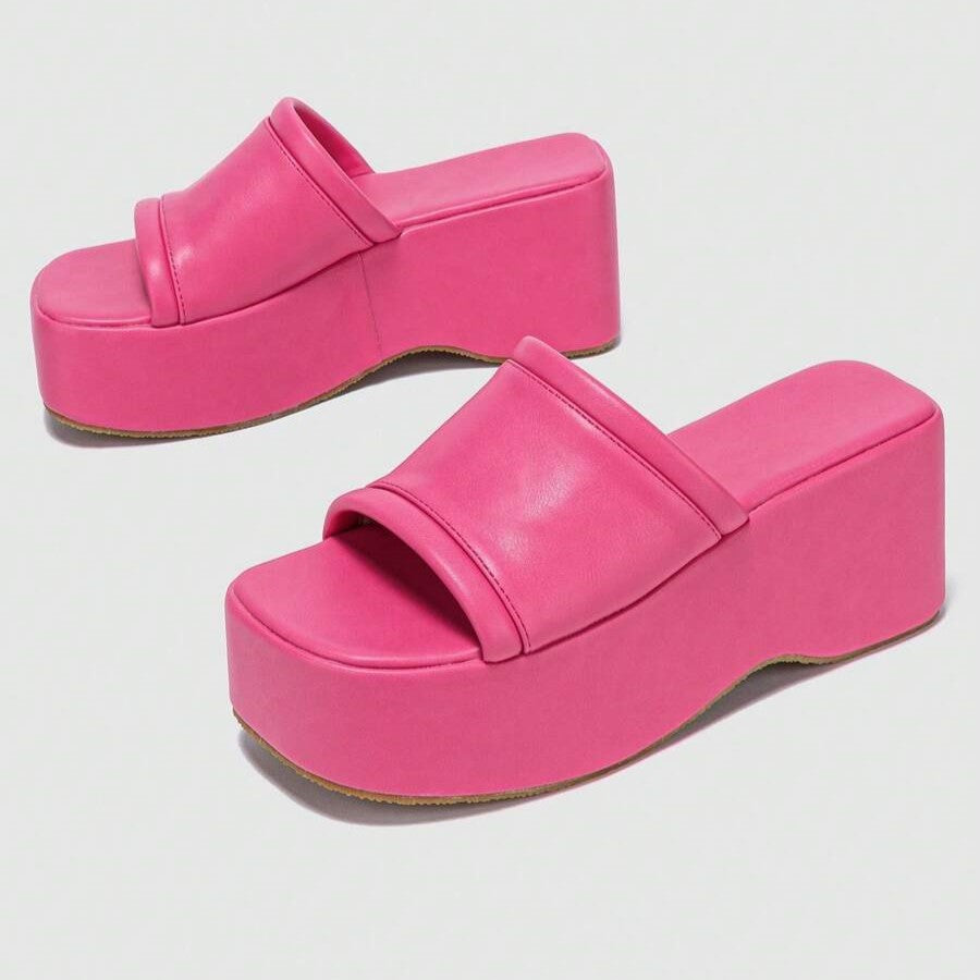 Pink Single Strap Wedges